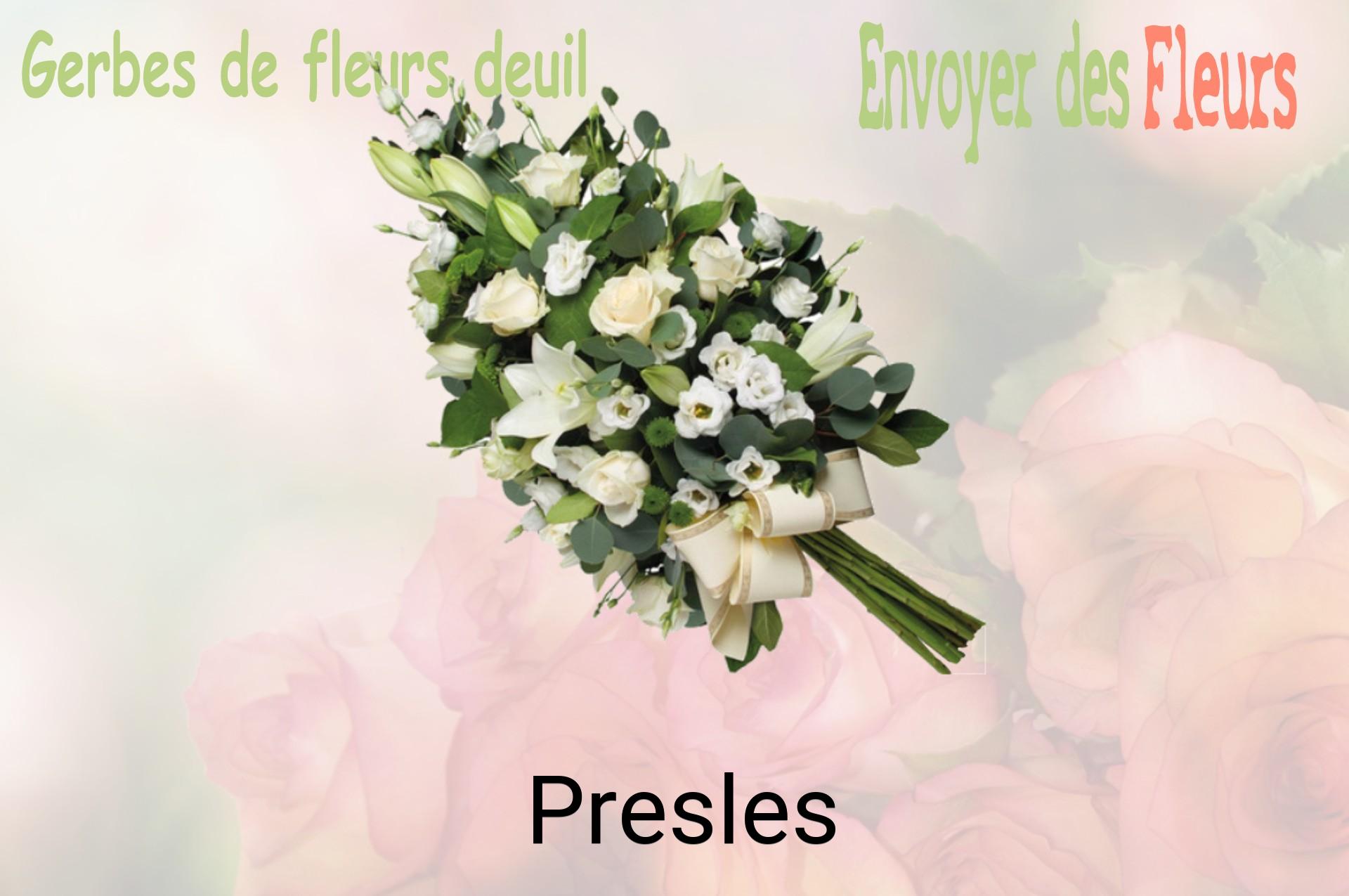 Gerbe de fleurs de deuil livrée à Presles